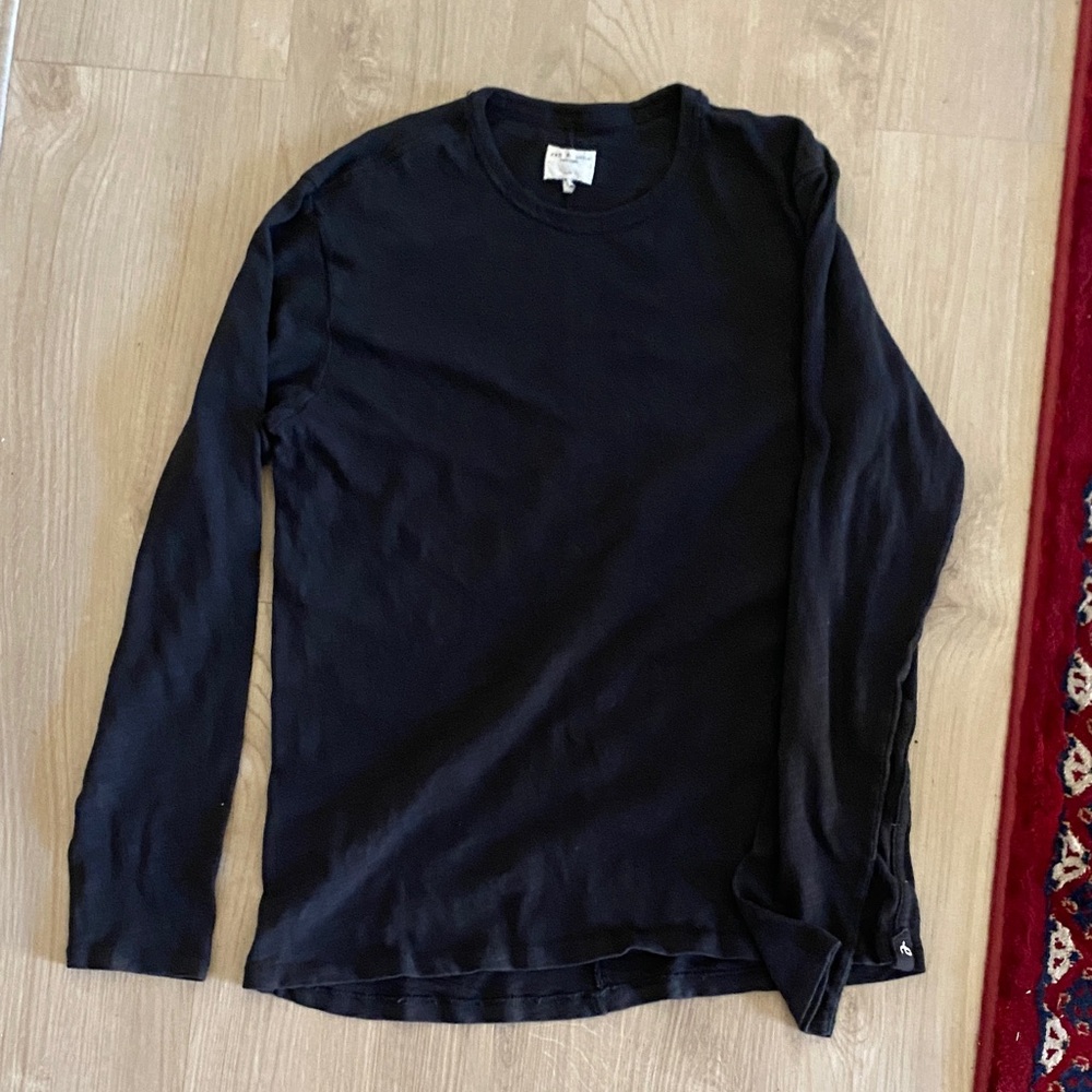 rag & bone Men's Black Long Sleeve Shirt